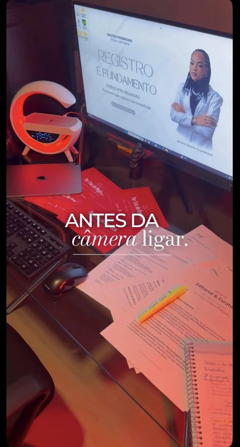 Antes da câmera ligar — bastidores da Manu Produções